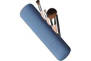 FVION Reise-Make-Up-Pinselhalter, Kosmetik Organizer aus Silikon, Portable Reise Make Up Pinsel Tasche, Travel Makeup Brush Holder (Blau)