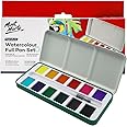 MONT MARTE Watercolour Set Signature 13pc, Vibrant, Multi-Colour with Translucent Finish, Mixing Wells & Refillable Round Paint