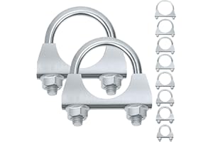 Keadic 2St. 1-3/8" verzinkte Auspuffschellen, Universal-Schalldämpfer-Auspuffschellen, 35mm Sattelflansch-Schalldämpfer-Bügelschelle für 1-3/8" OD-Rohr