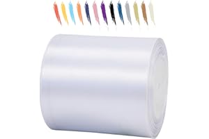 MORAINJAY 100mm Cinta de Satén Ancho,23M Cinta Regalo Blanco para Envolver Regalos,Cinta de Lazo,Globos,Cinta de Ramo,Cinta de Cumpleaños Regalo,Cinta de Raso para Vestidos de Bodas Decoración