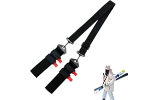 WQEDVN Ski Straps, Ski Carrier Strap, Adjustable Ski Carrier Straps Cushioned, for Adults Teens Skiing Snowboarding Winter Outdoor Activities(Black)