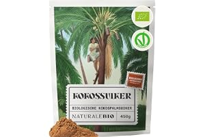 NaturaleBio Ekologiskt Oraffinerat Kokosblomsocker | 450 g. Oraffinerat kokosblomsocker för bakning, drycker, desserter och vardaglig sötning.