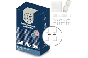 DALARES DS Red de Protección para Gatos | 10X3m | 2cm Agujero de Malla Anticaída Resistente | Red para Gatos Terraza | Red Balcón Gatos | Red Gatos Ventanas | Red Nylon Transparente | Incluido Kit Instalación