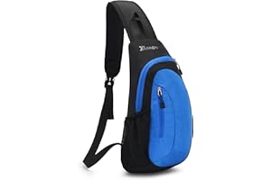 Sling Bag Januts Sling Shoulder Backpack Small Rucksack for Men Lightweight One Strap Shoulder Chest Bag Waterproof Anti-theft Casual Men Women Bags for Travelling Outdoor (Blue)