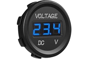 HOEMBPN YGL Voltmetro DC 24v / 12v Auto/Moto Impermeabile Tensione Corrente Display a LED con Interruttore On/Off per Auto,Moto,RV,SUV,ATV, Marine ecc.(Blu)