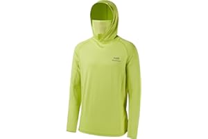 Bassdash UPF 50+ Men’s Long Sleeve Fishing Shirt with Mask UV Neck Gaiter Hoodie