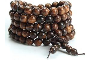 Epoch World 8 mm-108 bransoletka z naturalnych koralików z drewna sandałowego naszyjnik/bransoletka łańcuszek różaniec tybetański buddyjski budda mala elastyczna bransoletka męska kobieta