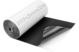 Mbsomnus Closed Cell Foam Roll 300 mmx3 mmx2 m Self Adhesive Foam Sheets Neoprene Sticky Back 3 mm Rubber Sheet Black for Furniture Pads Floor Protectors Gap Filling DIY Craft Project