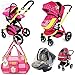 i-Safe System - Mea Lux Trio Travel System Pram & Luxury Stroller 3 in 1 Complete With Car Seat + Rain Covers+ Bag