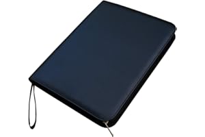 LANXIVI Pióro kulkowe wieczne, czarne, duże, ze skóry PU, na 48 długopisów, czarne