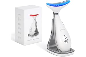 Bestauty Masajeador Cuello, Masajeador de Cara y Cuello Antiarrugas con Tecnología de Inserción de Iones, Función de Carga Tipo-C, Ligero y Portátil, para Hogar, Viajes y Salón de Belleza, Blanco