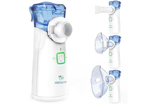 Meowyn Nebulizador Portatil, Nebulizador para Bebe Niños Adultos, Silenciosa Inhaladores Eléctricos Recargable USB-C con Diseño Portátil, fácil de usar y Limpiar, para Uso Doméstico y de Viaje