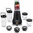 Rico 400W Blender made with Japanese Technology for Smoothie & Juices | Bullet Mixer Grinder with 5 Unbreakable Jar for Kitchen | Juicer Machine with 3 Blade Options