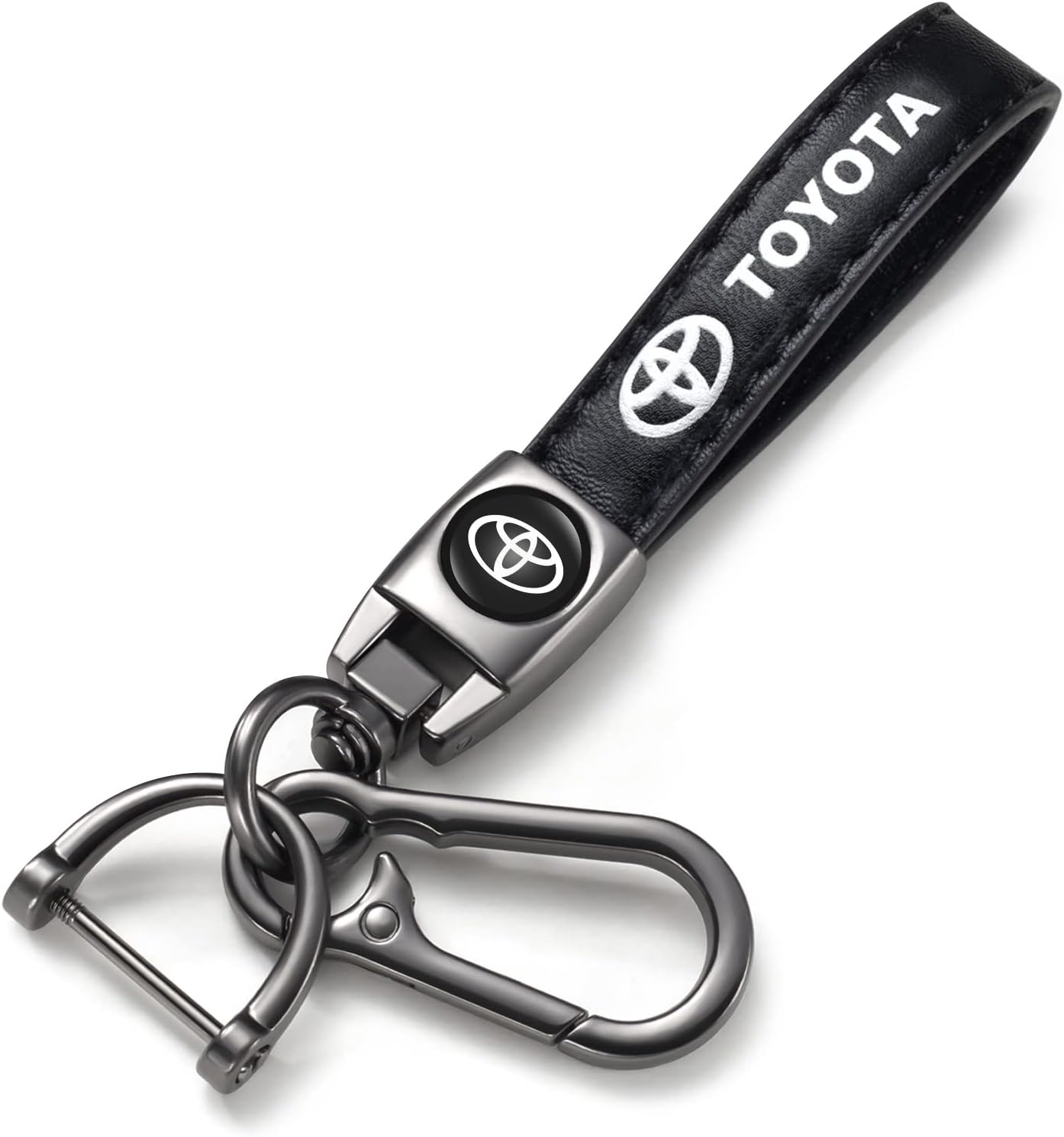 NonoB Leather Car Keychain, Metal Car Key Ring for 1