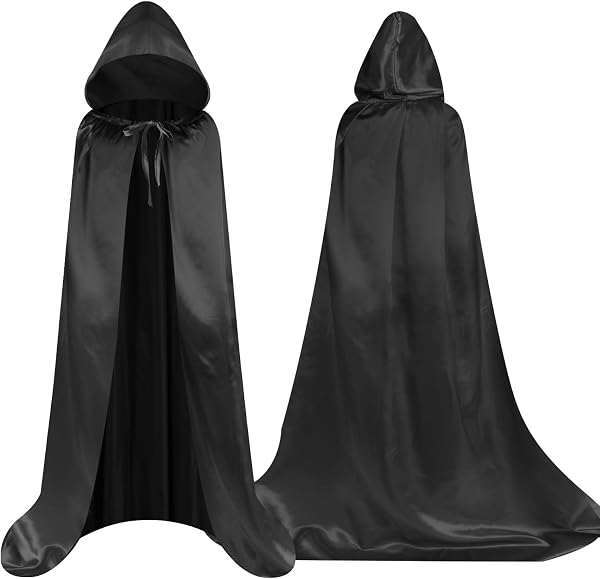 Aomig Cape à Capuchon, Déguisement Adulte Unisexe Costume, Cape Sorcier, Halloween Cosplay Costume Cape Longue Cape, Déguisement pour Halloween, Bal Masqué - 1