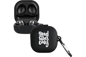 kwmobile Silikonowe etui kompatybilne z Samsung Galaxy Buds 2 Pro / Buds 2 / Buds Live etui - Good Vibes Phrase biały/czarny