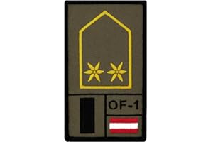 Café Viereck ® Österreich Oberleutnant - Bundesheer Rank Patch mit Dienstgrad Gestickt mit Klett – 9,8 cm x 5,6 cm
