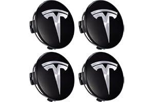 ANZHENGRQ Set med 4 hjulkåpor för Tesla Model 3/Y/X/S, svart/silverfärgad