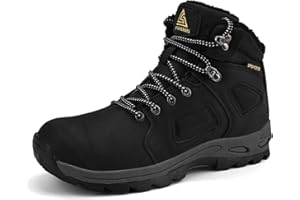 SPSHOOS Herren Winterschuhe Warm Gefüttert Schneestiefel Trekking Wanderschuhe Winterstiefel Wasserdicht