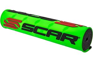 SCAR Paracolpi Coprimanubrio moto cross Protezione Manubrio con traversino - Verde fluorescente