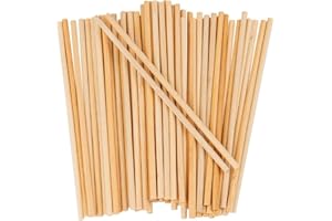 Ideen mit Herz Varillas de madera | 50 unidades | redondas | 13,8 cm de largo | diámetro de 4 mm | pulido liso | bambú | varilla se puede acortar | para decoración, modelismo, manualidades, bricolaje