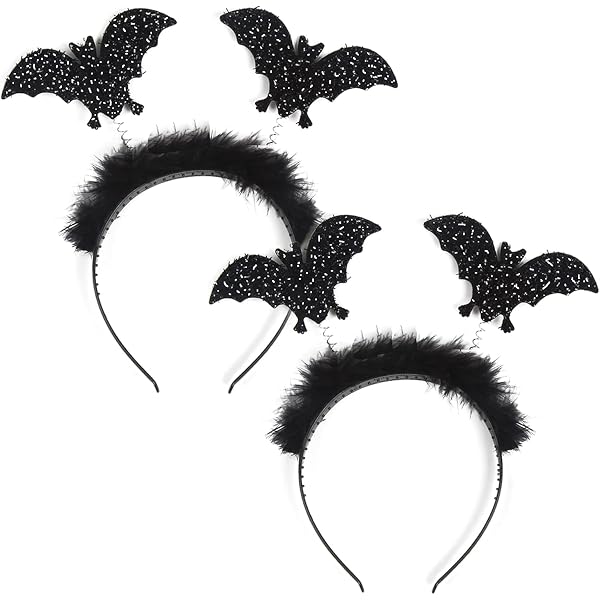 Serre-têtes Halloween Chauve-souris Et Araignée - Avec 20 Autocollants Tatouages - Pour Enfant Et Femme, Taille Unique, Fête Déguisée - 5