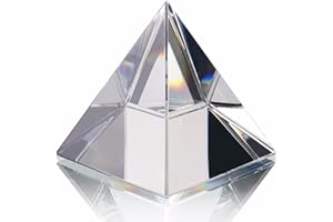 BESOT qianyue Pirámide de Cristal de Cristal Estatua egipcia Estatua RARA Mini joyería del Arte decoración del hogar (80mm)