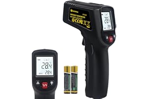 KETOTEK Bezdotykowy termometr na podczerwień, cyfrowy termometr laserowy -50 ℃~600 ℃(-58~1112 ℉), regulowany stopień emisji, do kuchni, żywności, grillowania, pieca do pizzy