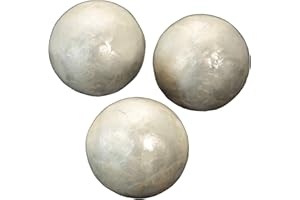 DONREGALOWEB Set de 3 Bolas nacaradas Redondas de 10 cm Cada una (Natural)