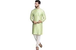 Sojanya (Seit 1958 Jacq Silk Pink Self Design Kurta & Off-White Churidar Pyjama-Set für Herren