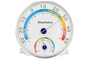 ‎UTEN Thermometer Hygrometer 2 in 1, Innen Außen Analog Monitor Temperatur- und Feuchtigkeitssensor keine Batterien erforderlich, Mit Ständer und hinterem Loch, für das Haus Büro das Gewächshaus
