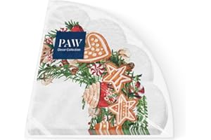 PAW DECOR COLLECTION PAW - Tovaglioli di Carta Natalizi Rotondi (Ø 32 cm) I 12 Pezzi I Natale, Inverno, Festività, Casa di Pan di Zenzero I Gingerbread Wreath