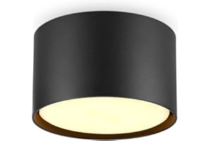 BOYIR Faretti LED Soffitto 6W 560LM Faretti da Soffitto 3000K Bianco Caldo Plafoniera led Soffitto Ø84x50mm Lampada da Soffitto in Alluminio per salone corridoio cucina salotto, Nero