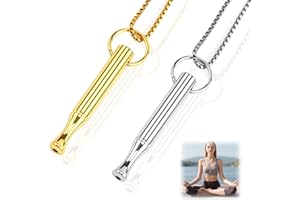 Qaum Lot de 2 Colliers de Respiration pour soulager l'anxiété et Le Stress, sifflet, lanière relaxante pour Exercices de Respiration, méditation apaisante, Cadeau Unisexe pour la Famille et Les Amis
