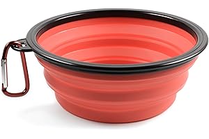 PhoneNatic Gamelle Pliable en Silicone pour Chien et Chat - Rouge - avec Mousqueton - XL - 1000 ML - 60014340