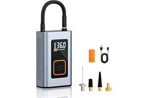 Pumteck Bike Pump Tyre Inflator Portable Electric Cordless Bicycle Pump Rechargeable 4000mAh Battery 150PSI Air Compressor with LED Lights, Digital Screen for Car Motorcycle Bike Ball