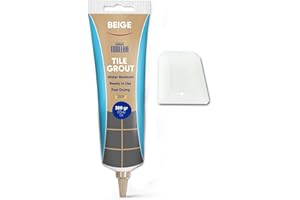 TOOLERA Grout Reviver Kit with 380 gr Grout Paste & Spatula, Fast Drying Grout Repair, Waterproof Grout for Shower Bathroom Kitchen, Grout Cleaner (380 gr) (Beige)