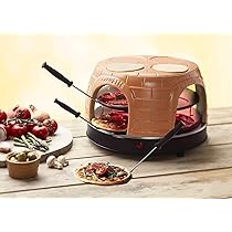 Emerio PO-115985 4-Persoons Pizzarette Terracotta/Zwart