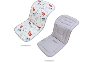 LAT LEE AND TOWN LAT Universal Pram Liner, Baby Pushchair Seat Liners, Cotton Double-Sided Use Baby Stroller Cushion Pad, Stroller Seat Pad for Toddler Infant 78x34cm (Car)