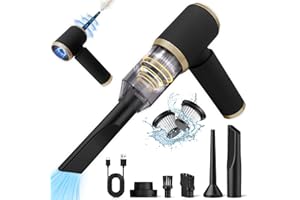 Primizia Aspirapolvere Auto Potente, Aspirabriciole Auto Senza Filo Ricaricabile, Aspirapolvere Portatile 2 Velocità, (Potenza 90W,12000Pa,80000giri/min), Nero