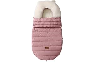 KOOMUAO JUMUAO Baby Footmuff, Winter Foot Muff for Prams, Baby Seat with Zip, Winter Foot Muff Weatherproof, Waterproof and Machine Washable, Suitable for All Pushchairs (Pink)