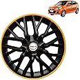 PRIGAN Alto K10 Black Yellow Wheel Cover 13" for Alto K10 (Set of 4 Pcs) (Press Fitting) Model- gtline,by13