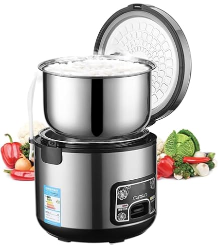 Cuisseur à Riz Intérieur Inox 304 - Remplaçable Avec Panier Vapeur - Capacités 2L à 5L - Compatible Divers Modèles - 4