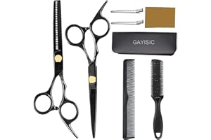 GAYISIC Hairdressing Scissors, 8 Pcs Professional Hair Scissors Hair ​Cutting Thinning Scissors Set Stainless Steel Hair Cutting Scissors Kit for Salon Barbers Women Men Kids Hair Shears Kit