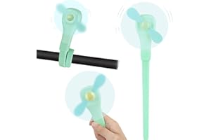Genround Clip on Pram Fan Mini Desk Fan, Buggy Fan for Pushchair Pocket Portable Fan USB Rechargeable Handheld Stroller Fan with Flexible Soft Stand, 2 Speeds Travel/Office/Sport/Bicycle Fan