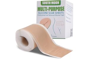 ELITECRAN Professional Silicone Scar Sheets(1.6'' x 118''-3M), Reusable Scar Sheets,Softens and Repairs Scars,Used for Scars Caused by Injuries, Burns, Acne, Stretch Marks, Washable