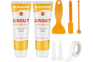 Beanewone Grout Reviver, 2 x 110 g White Tile Grout Repair, Grout Repair Kit for Kitchens, Floors, Bathroom Grout