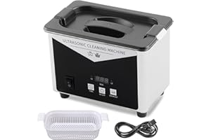 BESTYKS 800ml Pulitore Ultrasuoni, Vasca Ultrasuoni 40 KHz,Lavatrice Ultrasuoni, per Gioielli, Orologi, Protesi Dentarie, 60 W (Senza Funzione di Riscaldamento）, Acciaio Inossidabile Ultrasonic Cleaner