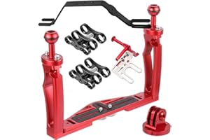 FEICHAO BQSZJ-4-R CNC Dual-Handheld Photography Diving Staffa Regolabile Compatibile con Gopro EK7000 4K e altre fotocamere sportive Custodie impermeabili