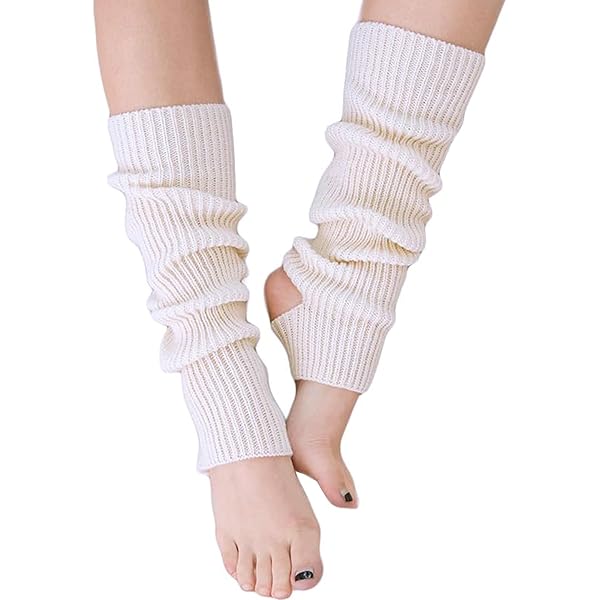 Chauffe-Jambes Femme Côtelés - Sans Doigts/Pieds - Pour Danse, Yoga & Style Rétro 80s